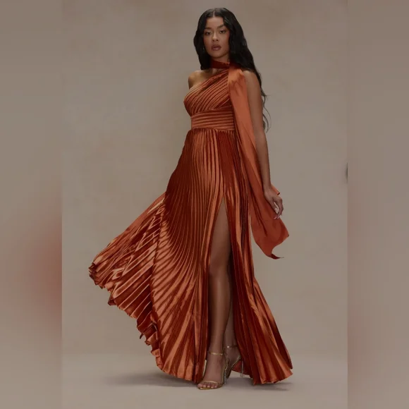 Fashion Nova Unforgettable Night Satin Gown - Picture 1 of 4